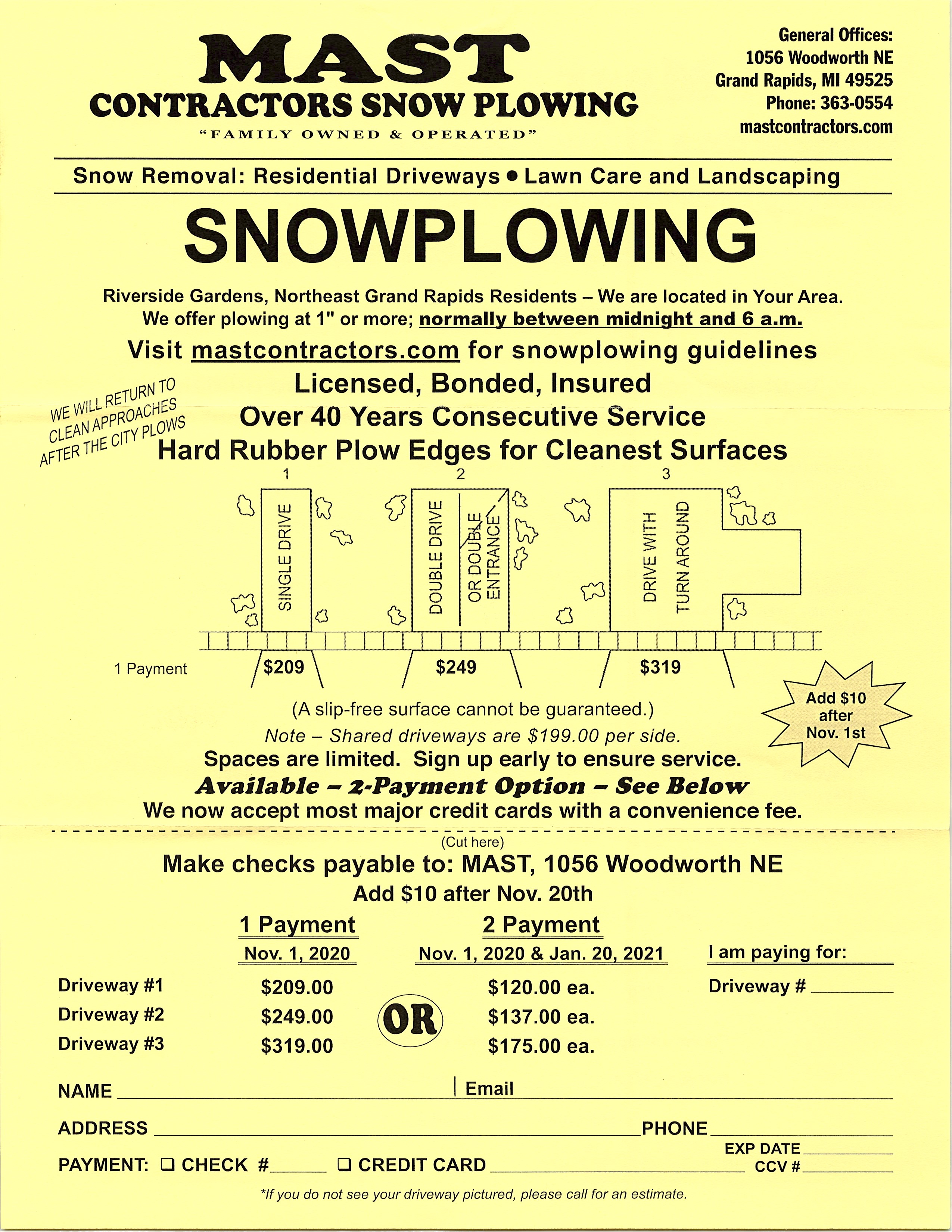 Snowplowing Rates & Guidelines